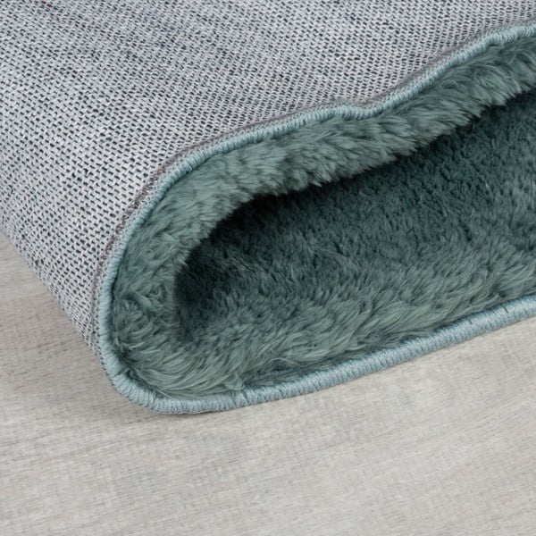 Petróleumkék szintetikus szőrme szőnyeg 200x290 cm Faroe Wool Look Fur – Flair Rugs-image-2