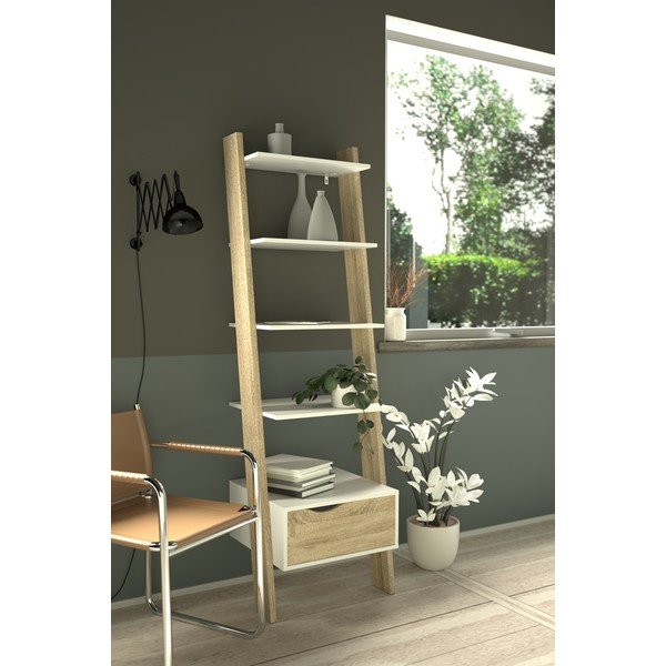 Oslo könyvespolc tölgyfa dekorral - Tvilum-image-1