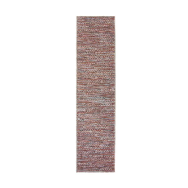 Sunset piros-bézs kültéri futószőnyeg, 60 x 230 cm - Flair Rugs