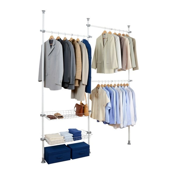 Fehér fém teleszkópos ruhatartó állvány Herkules – Wenko-image-3