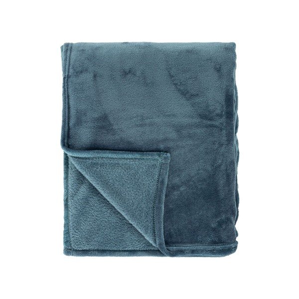 Kék mikroplüss ágytakaró franciaágyra 180x220 cm Cosy – Tiseco Home Studio-image-2