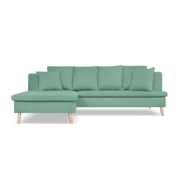 Newport szeladon zöld 4 személyes kanapé, bal oldali fekvőfotellel - Cosmopolitan design