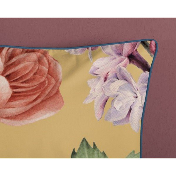 Floery sárga organikus pamut egyszemélyes ágyneműhuzat, 140 x 200 cm - Descanso-image-3