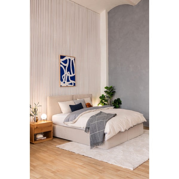Bézs boxspring ágy 160x200 cm Olia Bold – Bonami Selection-image-1