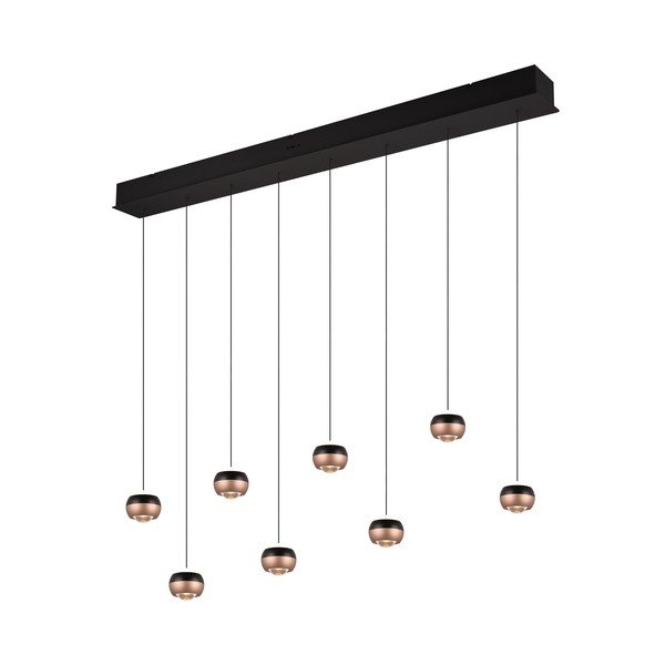 Fekete-rézszínű LED függőlámpa fém búrával Orbit – Trio Select-image-3