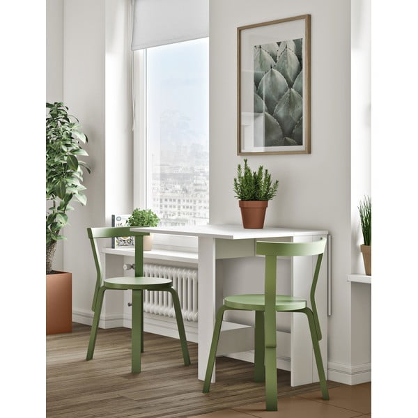 Bővíthető étkezőasztal fehér asztallappal 76x28 cm Papillon – TemaHome-image-1