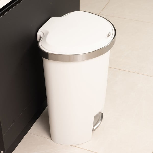Fehér műanyag pedálos szemetes 50 l Mode – Addis-image-1