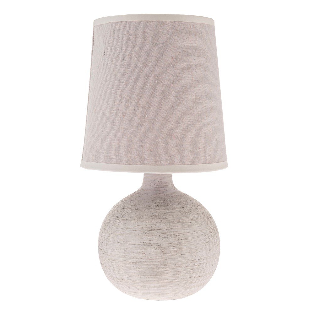 Világosszürke kerámia asztali lámpa textil búrával (magasság 29 cm) Bianca – Dakls
