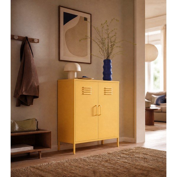 Cache sárga fém szekrény, 80 x 102 cm - Novogratz-image-1