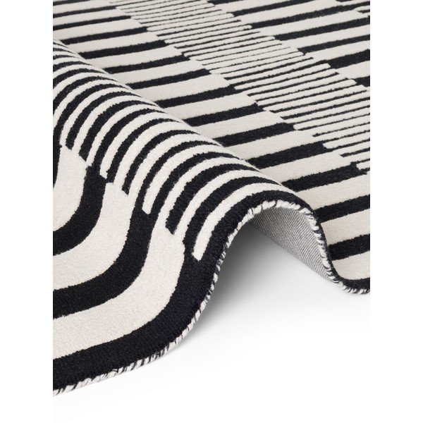 Fekete-fehér kézi szövésű gyapjú szőnyeg 120x180 cm Stryve Pulse – Elle Decoration-image-4
