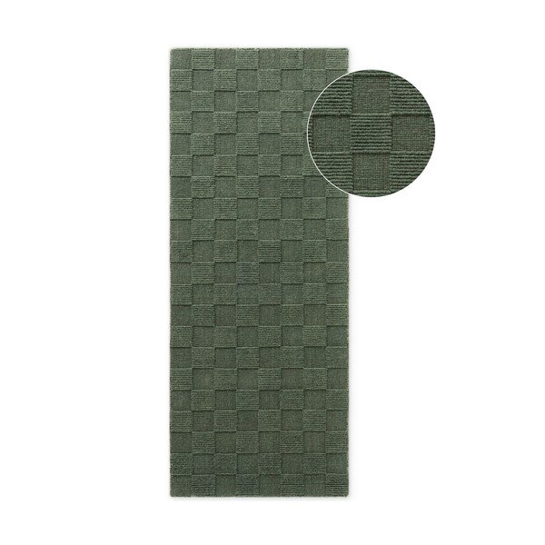 Sötétzöld kézi szövésű gyapjú futószőnyeg 80x200 cm Scala – Villeroy&Boch