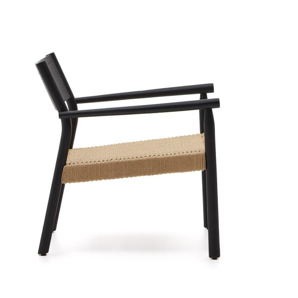 Fekete szőtt fotel Yalia – Kave Home-image-3