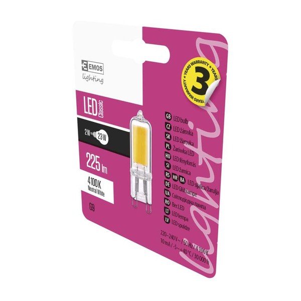 Classic Natural White LED izzó, JC A++ NW, 2W G9 - EMOS-image-1