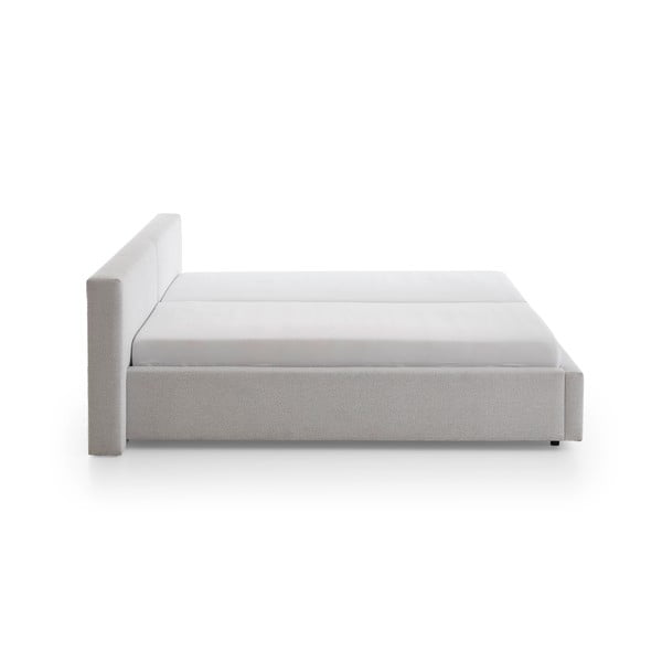 Világosszürke kárpitozott franciaágy ágyrács nélkül 160x200 cm Cube – Meise Möbel-image-4