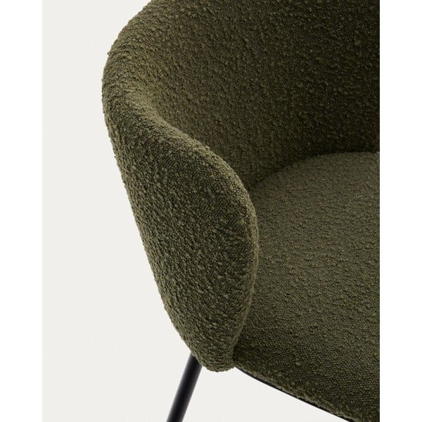 Zöld kárpitozott étkezőfotel Ciselia – Kave Home-image-4