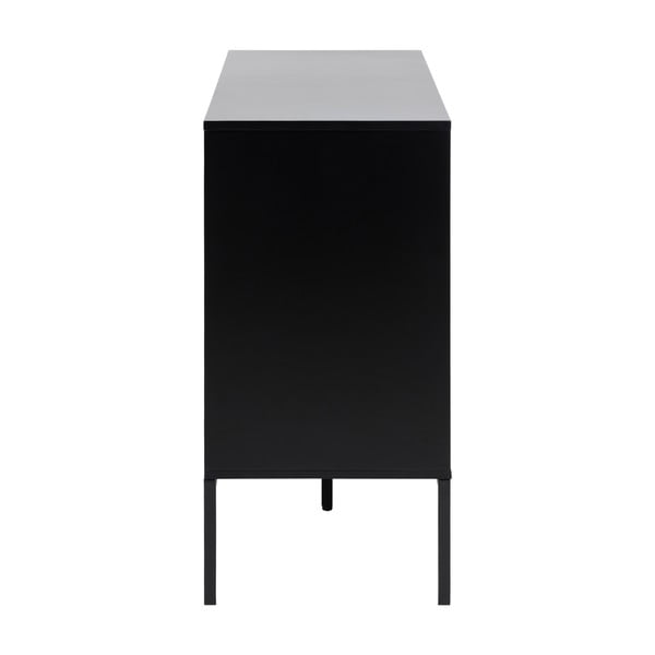 Fekete-natúr színű alacsony komód tölgyfa dekorral 120x82 cm Seaford – Actona-image-4