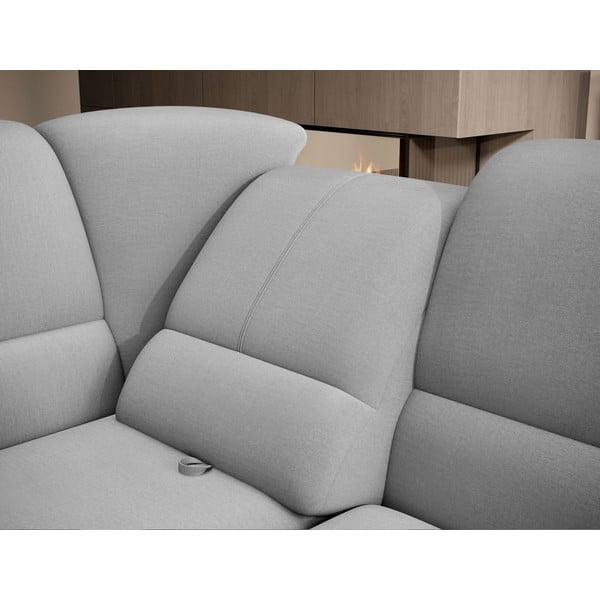 Szürke bársony kinyitható-tárolóhelyes sarokkanapé (bal oldali-L alakú) Siber – ELTAP-image-1