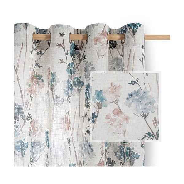 Világoskék-krémszínű függöny 135x250 cm Flosi – Restilo