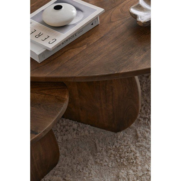 Sötétbarna mangófa dohányzóasztal Mushroom – Ellos Home-image-2