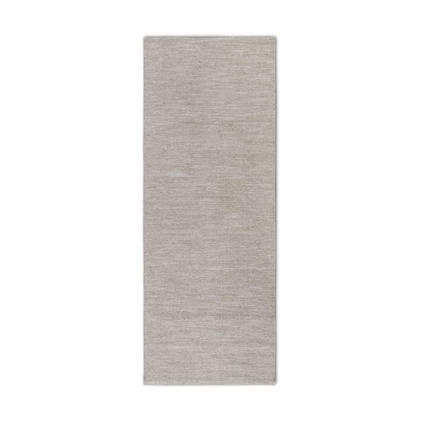 Bézs kézi szövésű gyapjúkeverék futószőnyeg 80x200 cm Pradesh Linen White – Elle Decoration