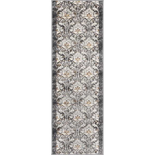 Sötétszürke-elefántcsont színű futószőnyeg 67x200 cm Soft Viskan – FD