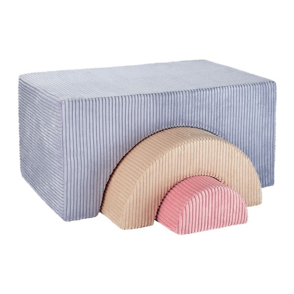 Kék kordbársony habszivacs játszótér 75x49x37 cm Rainbow Montessori – Wigiwama