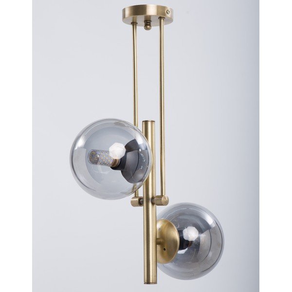 Szürke-aranyszínű mennyezeti lámpa üveg búrával ø 15 cm Libra – Squid Lighting-image-1