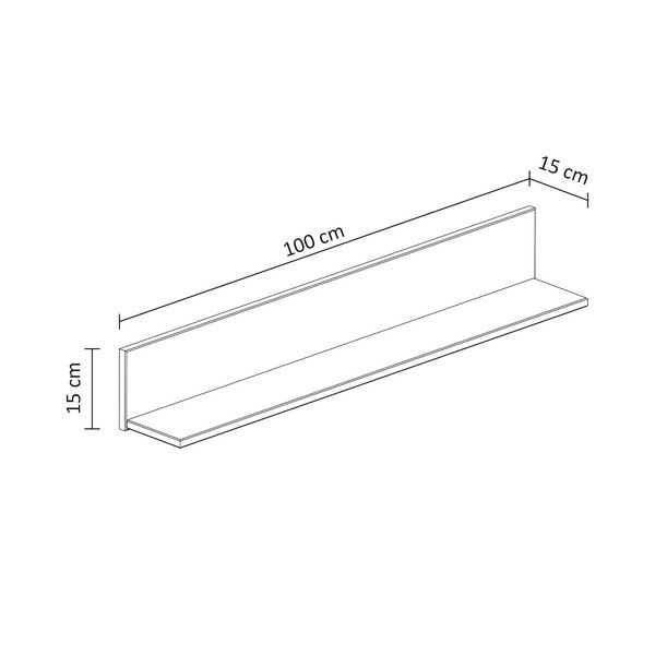 Fehér borovi fenyő fali polc 100 cm Teramo – Støraa-image-4