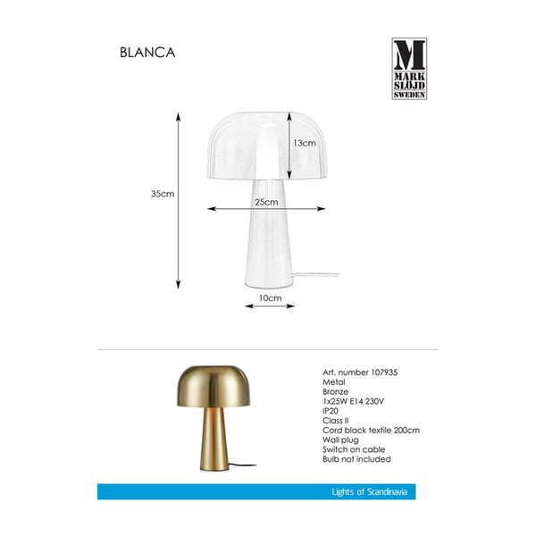 Blanca rézszínű asztali lámpa - Markslöjd-image-2