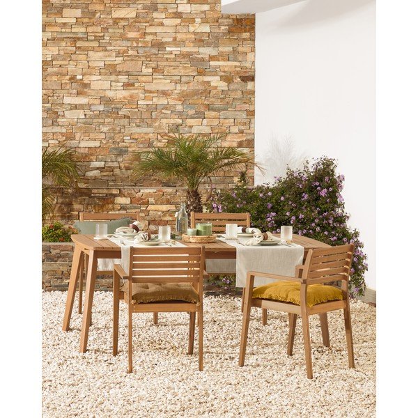 Hanzel eukaliptuszfa kerti bővíthető étkezőasztal - Kave Home-image-1