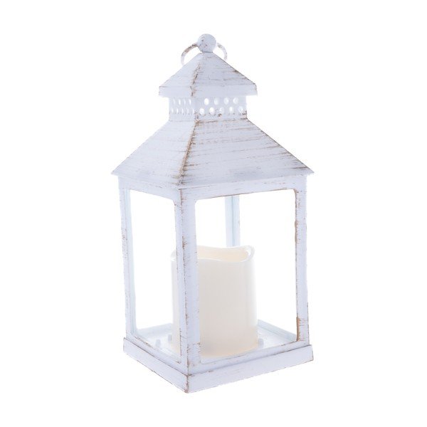 Fehér elemmel működő LED lámpás (magasság 20 cm) – Dakls-image-1