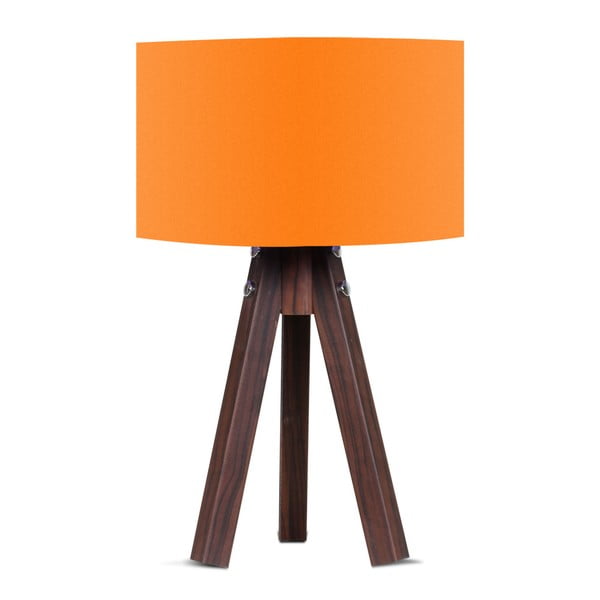 Kahve asztali lámpa narancssárga lámpaburával - Kate Louise