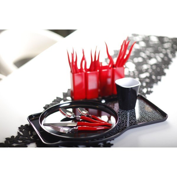 Ama 24 részes piros evőeszköz készlet állvánnyal - Vialli Design-image-2