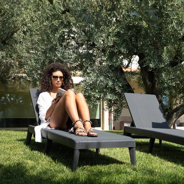Fekete műrattan kerti napozóágy Numana – Toomax-image-1