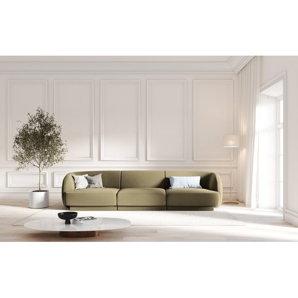 Zöld bársony kanapé 259 cm Miley  – Micadoni Home-image-4