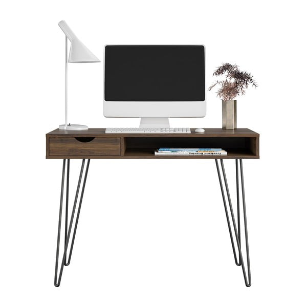 Íróasztal diófa dekorral 49x104 cm Concord – Novogratz-image-3