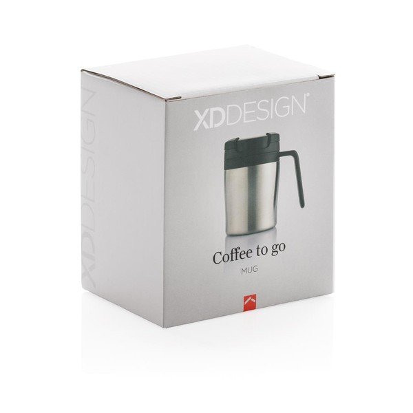 Coffee to Go ezüstszínű termo bögre füllel, 160 ml - XD Design-image-3