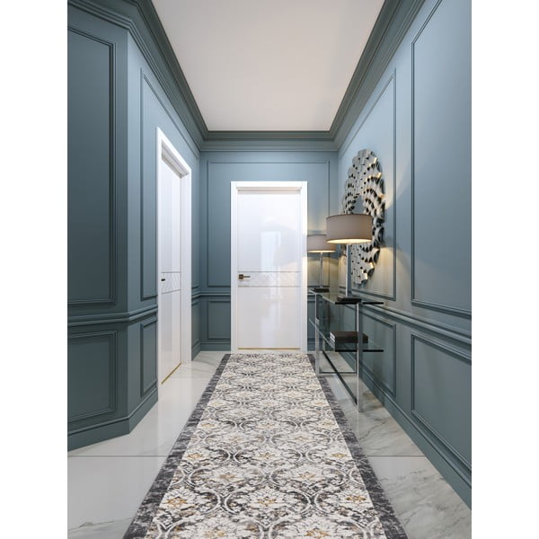 Sötétszürke-elefántcsont színű futószőnyeg 80x250 cm Soft Viskan – FD-image-1