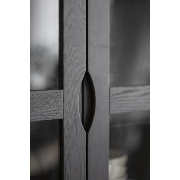 Barna tálalószekrény tölgyfa dekorral 82x185 cm Filippa – Rowico-image-4