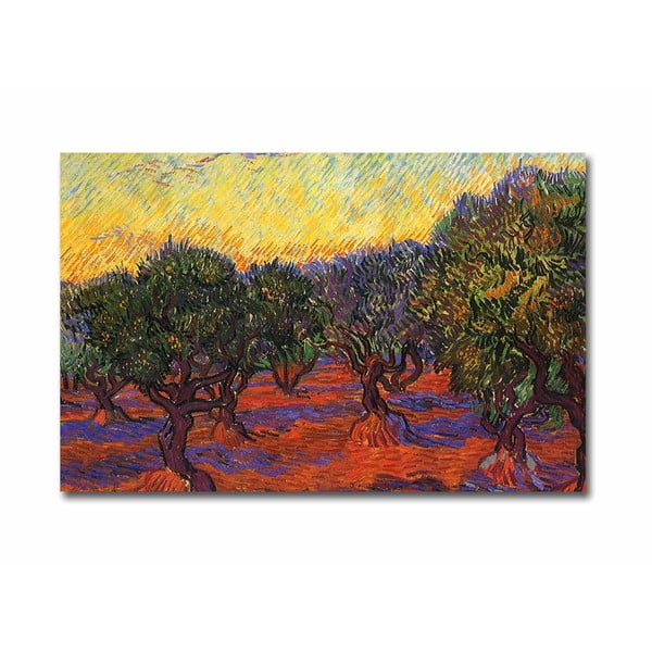 Fali vászon kép Vincent Van Gogh Olive Trees másolat, 70 x 45 cm