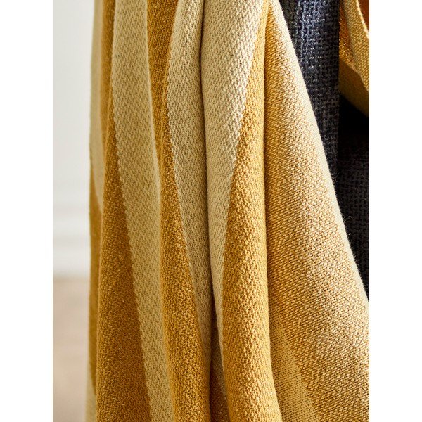 Sárga újrahasznosított pamut takaró 130x160 cm Frello – Bloomingville-image-3