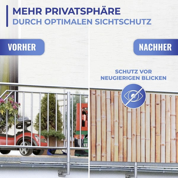 Világosbarna műanyag belátásgátló erkélyre 500x85 cm – Maximex-image-3