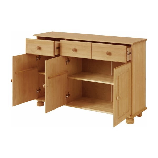 Natúr színű borovi fenyő alacsony komód 116x76 cm Ella – Støraa-image-2