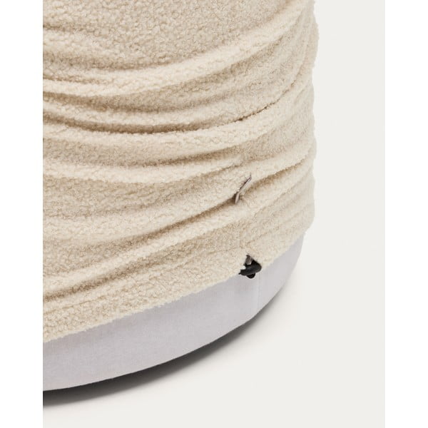 Krémszínű buklé puff Kaeli – Kave Home-image-4