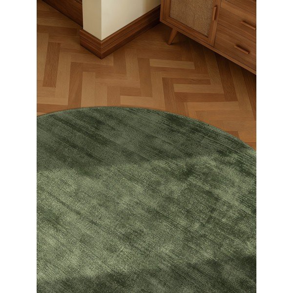 Zöld kézi szövésű viszkóz kerek szőnyeg ø 120 cm Noemi – Vikosa-image-3