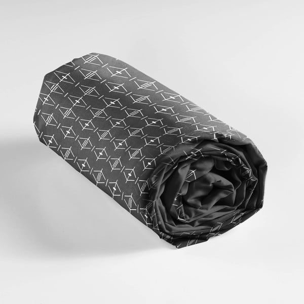 Sötétszürke gumis pamut lepedő 140x190 cm Aristide – douceur d'intérieur-image-3