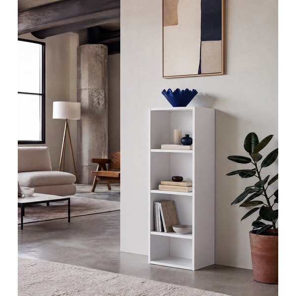 Fehér könyvespolc 30x106x24 cm Cube – Casa Selección-image-3