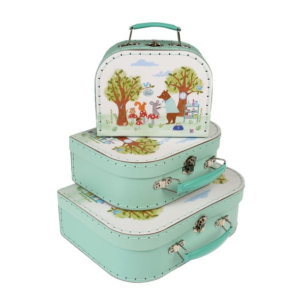 Karton játéktároló doboz szett 3 db-os 21x28x8 cm Woodland Friends – Rex London-image-3