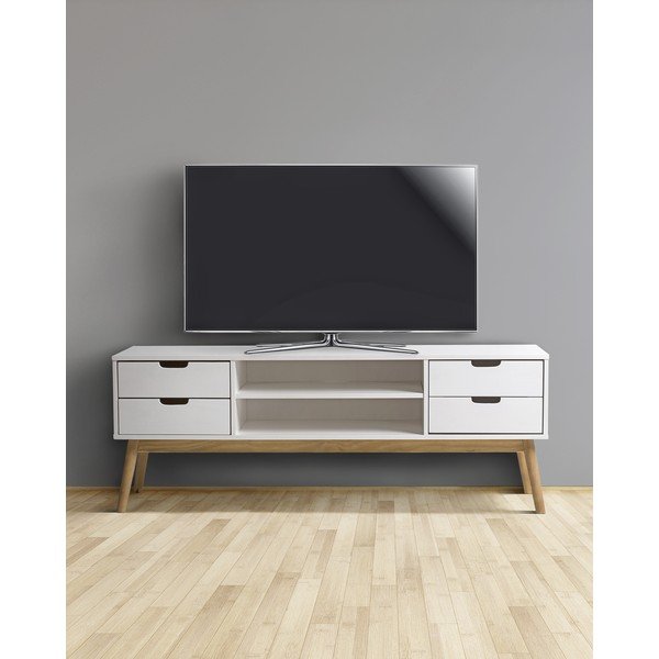 Baku fehér borovi fenyő TV-állvány - Marckeric-image-1