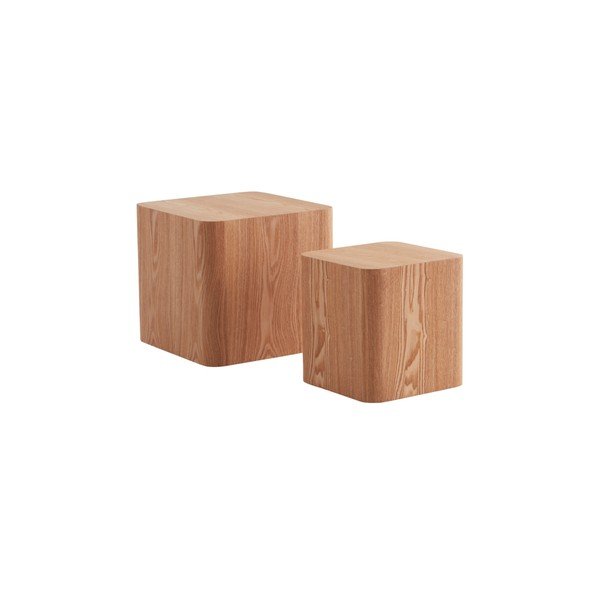 Tárolóasztal szett 2 db-os kőrisfa dekorral 40x40 cm Cubo – Jotex